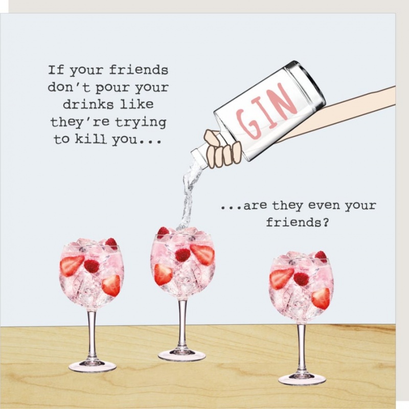 Greeting Card - Friends pour drinks